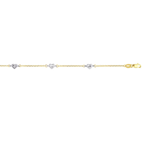 14K Two-Tone Gold Anklets | Carroll's