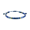 Golden Accented Beaded Cord Bracelet in Lapis Lazuli