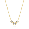 Monte Luna Diamond Bezel Cluster Necklace in 14K Yellow Gold Plated Sterling Silver