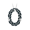 Braid Oval Pendant with Stones