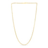 14K Yellow Gold 2.6mm White Pave Curb Chain Necklace