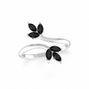 Black Onyx Bypass Ring in Sterling Silver