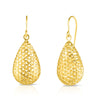 14K Yellow Gold Large Open Tear Drop Earrings