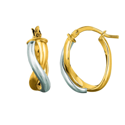 14K Two-Tone Gold Earrings | Carroll's
