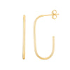 14K Yellow Gold Paperclip Inspired J Hoop Earrings
