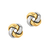 14K Two-Tone Gold Medium Polished Love Knot Stud Earrings
