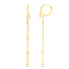 14K Yellow Gold Heart Chain Drop Huggies