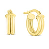 14K Yellow Gold 8mm Wide Double Row Round Hoop Earrings