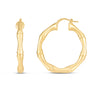 14K Yellow Gold Medium 35mm Bamboo Hoop Earrings
