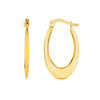 14K Yellow Gold Graduated Oval Back to Back Hoop Earrings