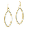 14K Two-Tone Gold Polished & Diamond Cut Triple Dangle Earrings