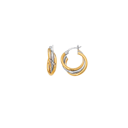 14K Two-Tone Gold Earrings | Carroll's