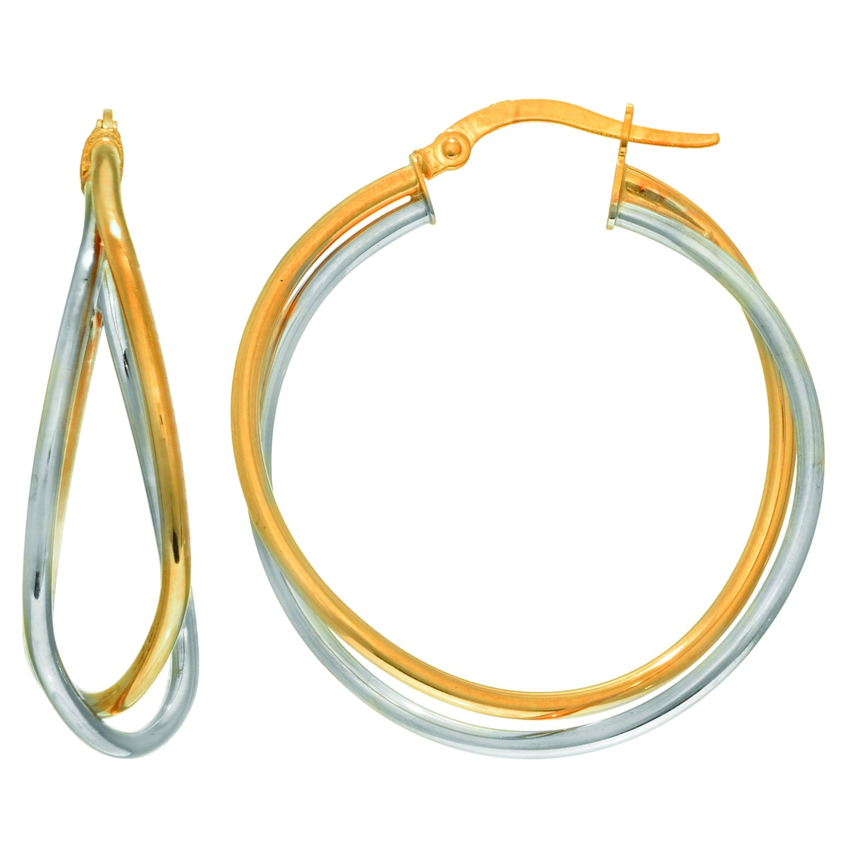 14K Two-Tone Gold Earrings | Carroll's