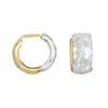 14K Two-Tone Gold Reversible Hammered Huggie Earrings