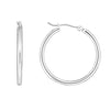 14K White Gold 2x25mm Hoop Earrings