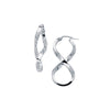 14K White Gold Infinity Freeform Earrings