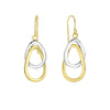 14K Two-Tone Gold Interlocked Oblong Drop Earrings