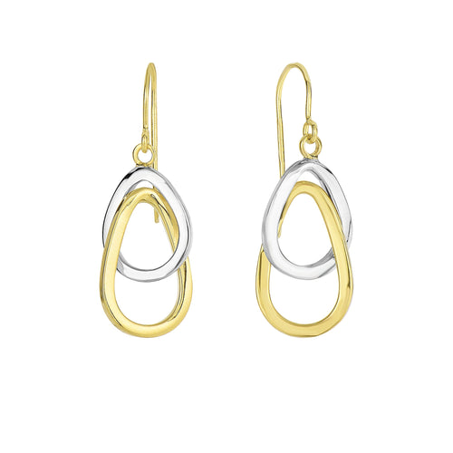 14K Two-Tone Gold Earrings | Carroll's