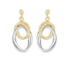 14K Two-Tone Gold Interlocked Drop Earrings
