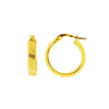 14K Yellow Gold Greek Key Exterior Hoop Earrings