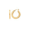 14K Yellow Gold Greek Key Hoop Earrings