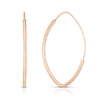 14K Rose Gold Medium Polished Marquise Fashion Hoop Earrings
