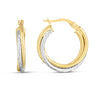 14K Two-Tone Gold Twisted Hoop Earrings