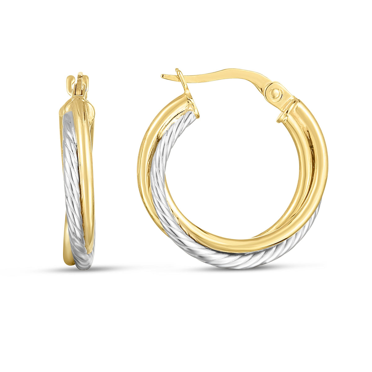 14K Two-Tone Gold Earrings | Carroll's