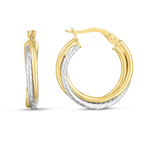 14K Two-Tone Gold Earrings | Carroll's