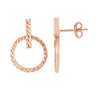 14K Rose Gold Diamond Cut Earrings