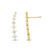 14K Yellow Gold Graduated CZ Ear Climber