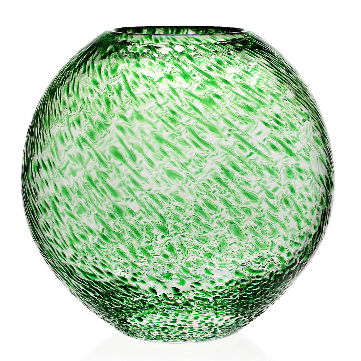 William Yeoward Crystal Florence Green Globe Vase — Large