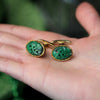 18K Yellow Gold Carved Jadeite Cufflinks
