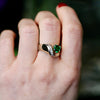 14K Two-Tone Gold Contemporary Tsavorite and Diamond Ring