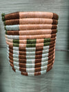 Restorative Planter - 4" Cylindrical Apricot & Seafoam