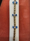 18K Yellow Gold with Blue Enamel Designs Bracelet