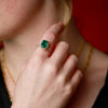 18K Yellow Gold 3.60 Carat Emerald & Diamond Accented Ring
