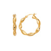 14K Yellow Gold Large Ribbon Twist Hoop Earrings