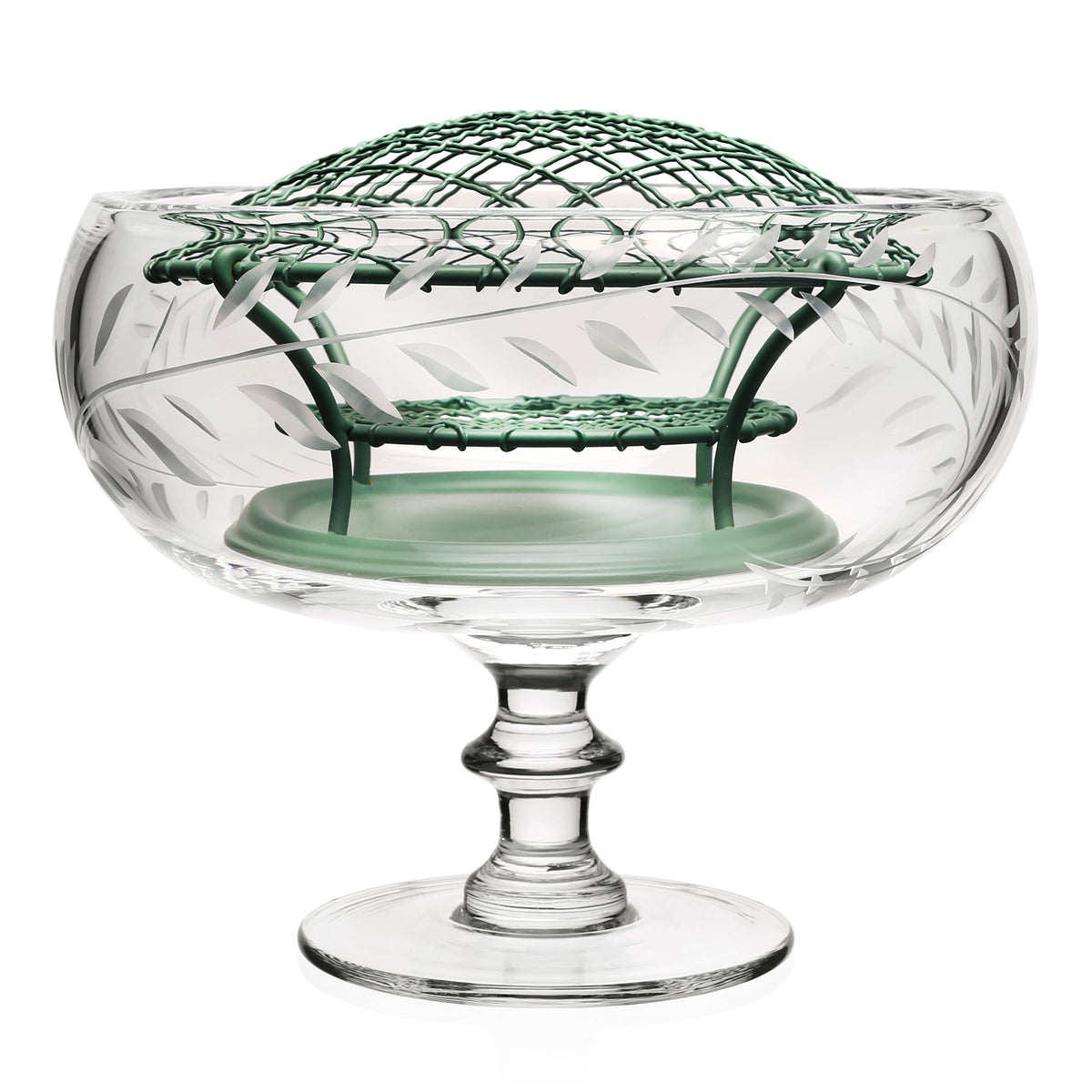 William Yeoward Crystal Jasmine Footed Rose Bowl & Wire