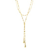 14K Yellow Gold Double Tear Drop Multi-Strand Necklace