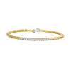 14K Two-Tone Gold .17 Carat Diamond Bar Cuff Bracelet