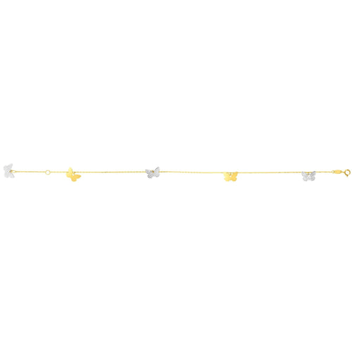 14K Two-Tone Gold Anklets | Carroll's