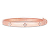 14K Rose Gold Trilogy Diamond Bangle Bracelet