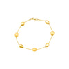 14K Tri-Color Gold Satin Pebble Strand Bracelet