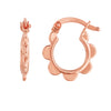 14K Rose Gold Scalloped Hoop Earrings