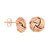 14K Rose Gold Medium Multi-Row Love Knot Stud Earrings