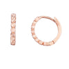 14K Rose Gold Round Diamond Cut Huggie Earrings