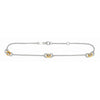 14K Yellow Gold & Sterling Silver Stationed Circles Anklet