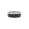 Deep Black Sapphire Multi-Stone Ring in Sterling Silver & 18K Yellow Gold
