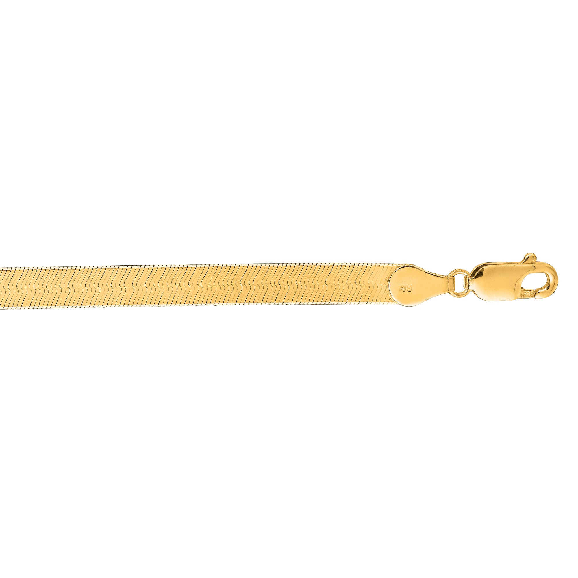 14K Yellow Gold 5mm Imperial Herringbone Chain Bracelet